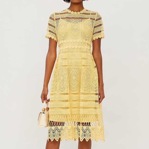 maje roseray lace midi dress